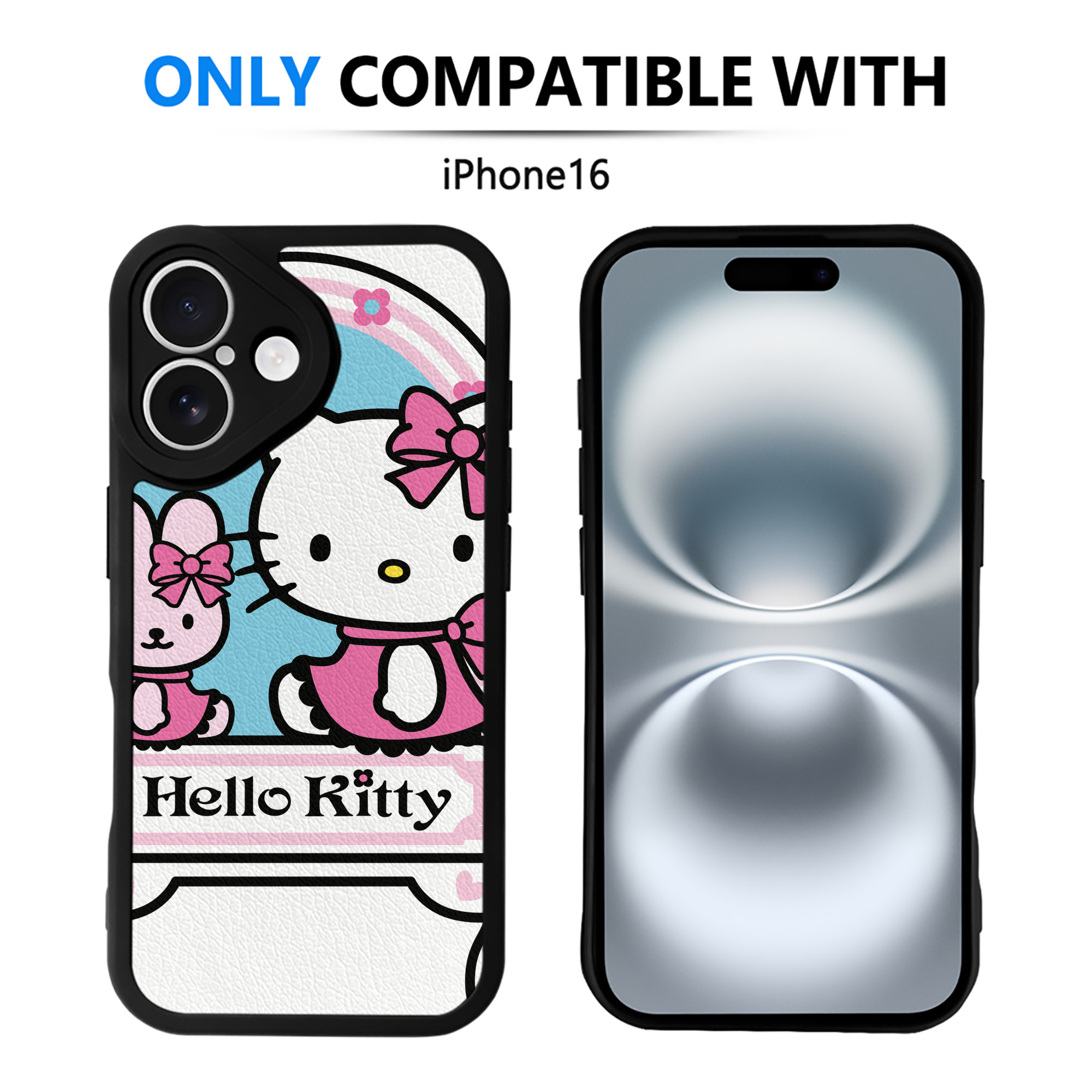 （画像用） Hello Kitty ハローキティ 【iPhone 16シリーズ対応】シリコンスマホケース（レザー調） 材質：シリコン